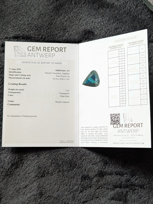 Saphir Bleu Profond — 2,62 ct