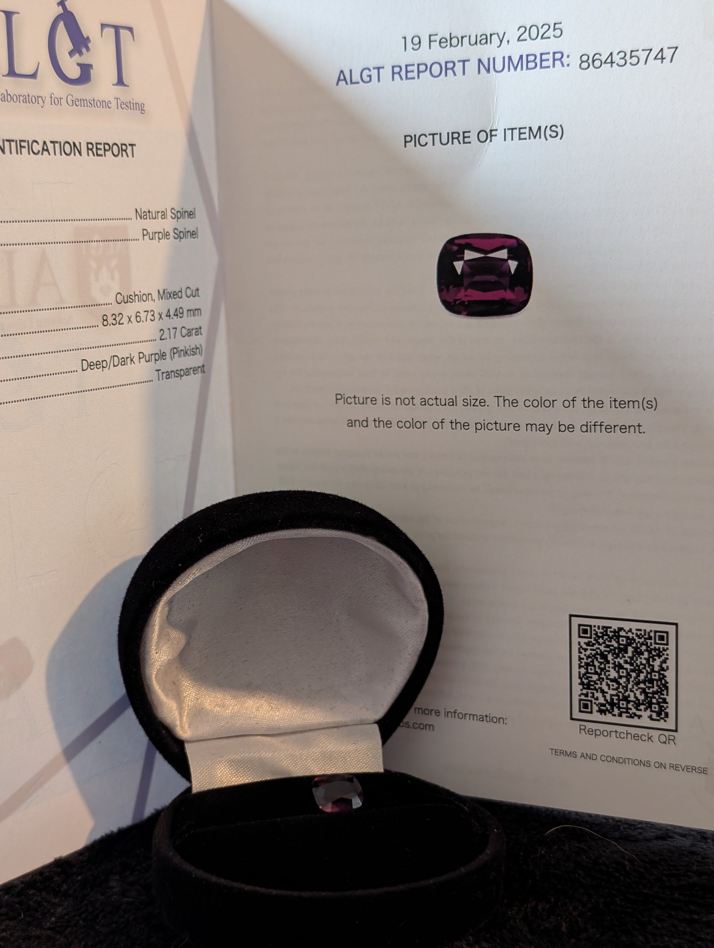 Spinelle Violet Sombre — 2,17 ct